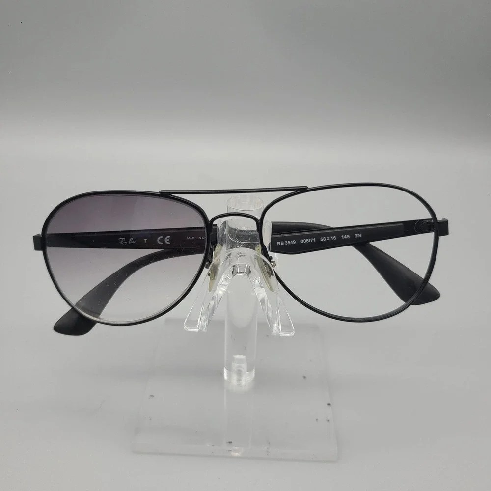 Ray-Ban RB 3549 006/71 Matte Black Aviator Sunglasses 58-16 145 Parts Repair